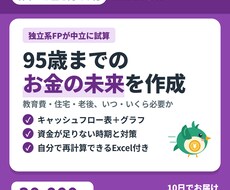 95歳までのライフプラン表を作成します イメージ1