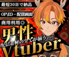 男性VTuber様向けの高品質セット承ります 配信画面/背景/ネームロゴ/離席中/待機中/OP/EDセット