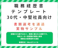 30代・中堅社員向け 職務経歴書共有します イメージ1