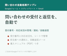 問い合わせ自動受付システムのテンプレをお渡しします イメージ1