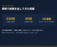 法人営業ハイパフォーマーが営業トークを台本化します 年間”530社”受注の実績をもとに、売れるトークを設計します