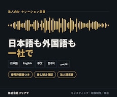 企業VP・CMのナレーションを多言語で収録します イメージ1