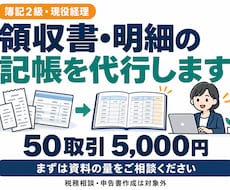 領収書や明細を整理し記帳代行いたします イメージ1