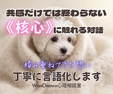 積み重ねてきた想い、丁寧に言語化します 【心理相談室】共感だけでは終わらない《核心》に触れる対話