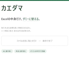 Excelの中身だけダミーに替えます イメージ1