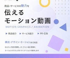 商品・サービスの魅力を伝える動画を制作します 伝えたい内容を、デザインと演出で分かりやすく動画にします