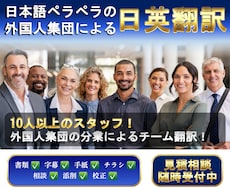 厳選された外国人集団が安く、迅速に和英翻訳します 【全員日本語がペラペラ】N1〜N2の外国人集団がサポート！