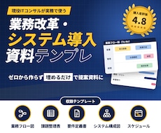 業務改革・システム導入向け資料テンプレを提供します 資料テンプレの活用で仕事の生産性がUpします！
