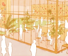 手描きのあたたかい建築スケッチパース描きます 写真とは違う味のあるパースで空間のイメージをわかりやすく！