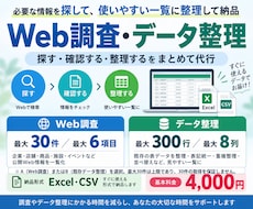 Web情報を調査しExcel・CSVに整理します イメージ1
