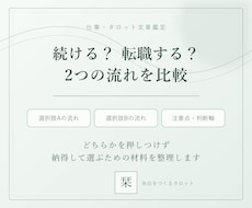 仕事の2つの選択肢をタロットで比べます イメージ1