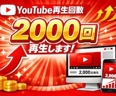 youtubeの動画2000回再生回数伸ばします イメージ1