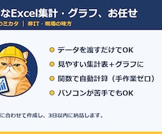Excelの集計表・グラフを作成します イメージ1