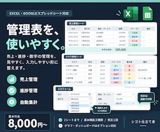 Excel・スプレッドシートの管理表を作成します イメージ1