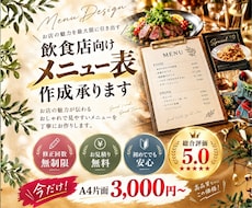 あなたのお店に合うメニュー表作成を承ります かわいくおしゃれでお客様に見やすいメニュー表を作成致します