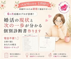 あなたの婚活の不調を明確にできます 婚活ドックⓇで婚活のつまづきを見つけ、次の一歩をお伝えします