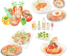 きらきらおいしそうな色味。透明水彩で描きます 植物、お花、くだもの、野菜などのイラストをお届けします。