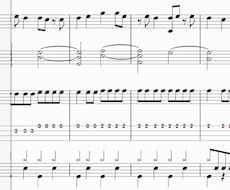 バンド用に耳コピして楽譜を作ります キーボード、ギター、ベース、ドラムなどの楽譜を作成します。