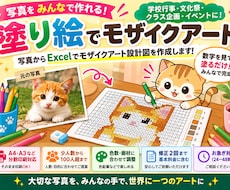 写真からモザイクアート設計図を作成します イメージ1