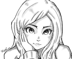 モノクロで可愛くカッコよく描きます 似顔絵、キャラ、贈り物など単色で描きます。色はご相談ください