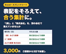 表記ゆれをそろえ、Excelの集計表にします イメージ1