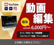 各種。動画編集承ります 10分以内6,000円から〜しっかり要望をヒアリング〜