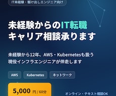 IT初学者向けの就職、転職、キャリア相談を承ります イメージ1