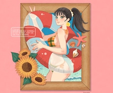 ポップでレトロな雰囲気な人物のイラストを描きます イメージ1