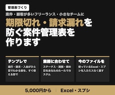期限切れ・請求漏れを防ぐ案件管理表を作ります イメージ1