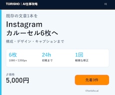 既存文章をInstagram投稿6枚に整えます イメージ1