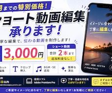 7月まで特別価格 ショート動画を丁寧に編集します イメージ1