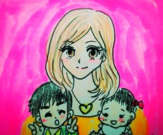 SNS用ママ、パパ、お子さんのアイコン描きます イメージ1
