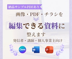 画像・PDFを見やすい編集資料に整えます 発信者向けに情報整理からCanva・パワポ化まで対応