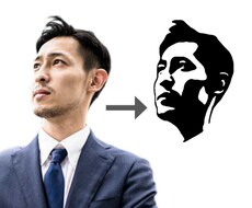 BOSS風に顔写真をオシャレにします