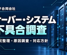 サーバー・システムの不具合を調査します イメージ1
