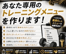 あなた専用のトレーニングメニューを作ります ボディビル大会入賞経験者によるトレーニングメニューの提案