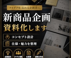 新商品アイデアを企画資料にします コンセプト・仕様・魅力を提案用に整理します