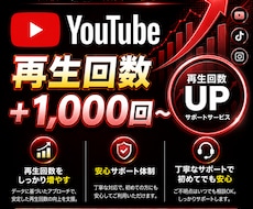 youtube☆再生回数☆1000回増やします 自然な増え方で着実に拡大します！