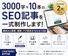 3000字×10本のSEO記事を一式制作します イメージ1