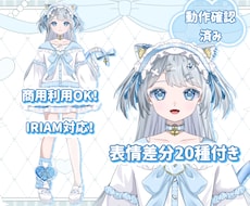 表情差分20種付き！水色猫女の子販売いたします イメージ1