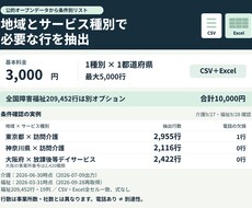 公的データから条件別営業リストを作成します イメージ1