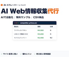 AIスクレーピングでデータ収集・リスト作成をします 発注前に無料サンプルで現物確認。CSV納品、サイト変更に強い