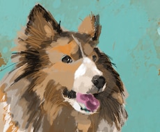 油彩風のおしゃれでクールなペットの絵を描きます イメージ1