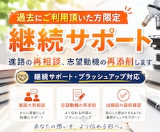 継続サポート｜進路の再相談、志望動機の再添削します 過去にご利用頂いた方限定｜継続サポート・ブラッシュアップ対応
