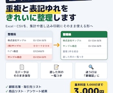 Excel・CSVの重複と表記ゆれを整理します イメージ1