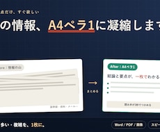 資料や情報をA4ペラ1に爆速でまとめます イメージ1