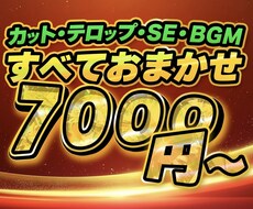 動画のカット・テロップ編集を代行します 【初回お試し価格7000円！カットからテロップ、SEまで！】