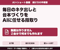 AIでショート動画を作り続ける手順書を渡します 台本も画像もAI。通話なし、PDFでお渡しします