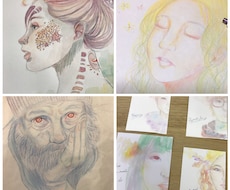 想い浮かぶ3色をメインに人を描きます イメージ1