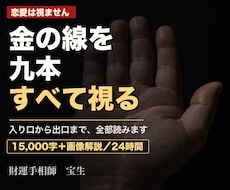 手相の九本の線から金運を鑑定します イメージ1